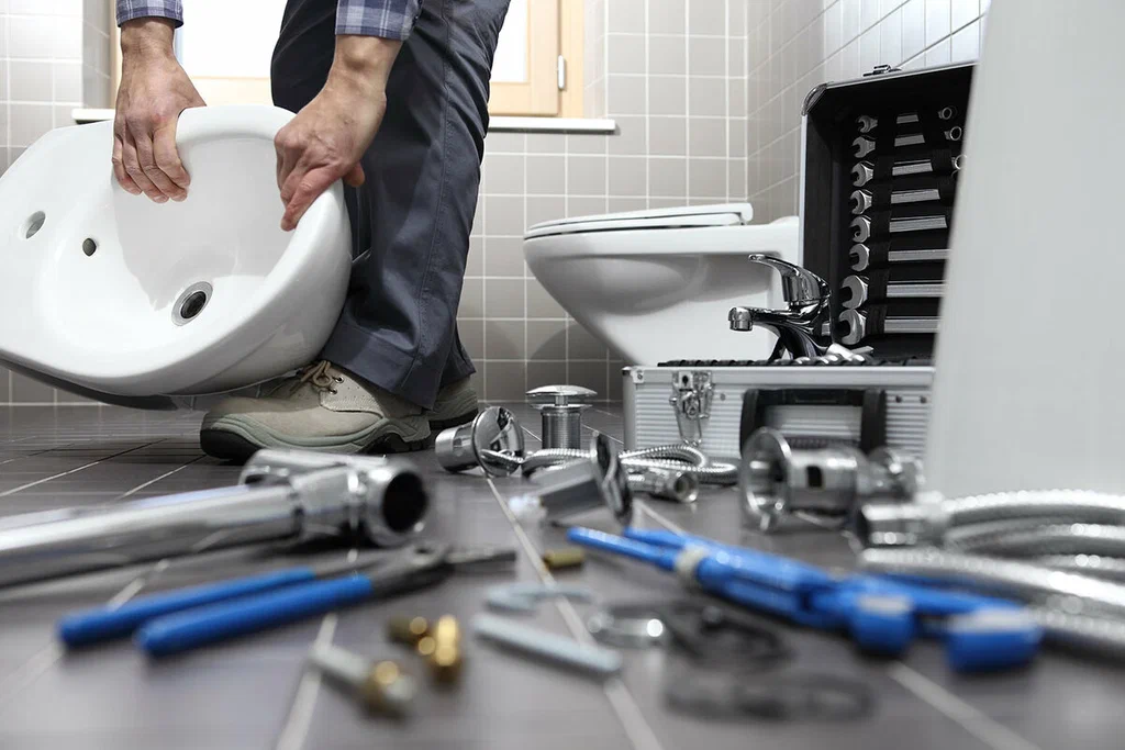 Plumbing tools prepared for a bathroom repair in Port Orange